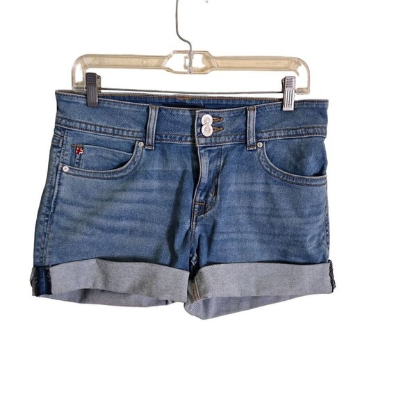 Hudson NWT Croxley Mid Thigh Short Denim Cuff 5 Pockets Stretch Size 29 - Picture 2 of 14
